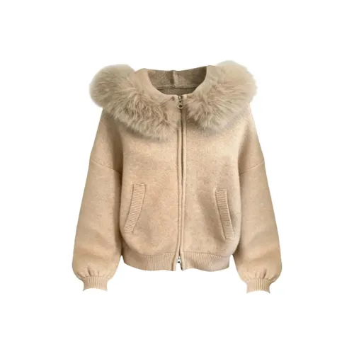 STGX Хаки Пальто Женское Трикотаж