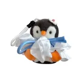 Белое платье с пингвином