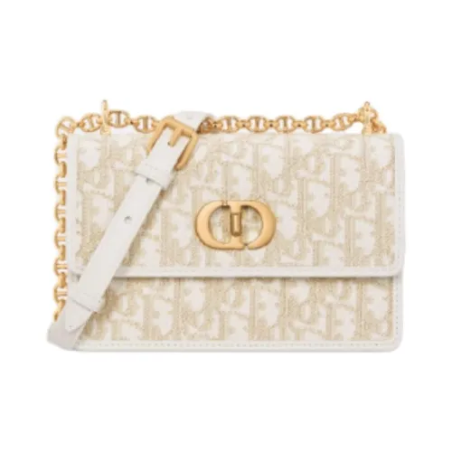 DIOR Miss Caro Хлопок с коровьей кожей Сумка через плечо Мини Женская Золотая