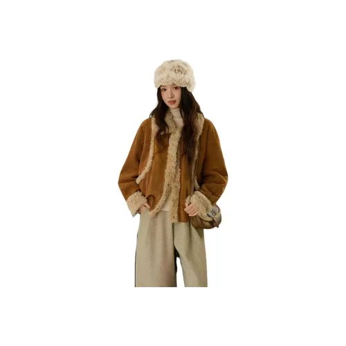 MISHOW Caramel Brown Women's Jackets MISHOW Карамель Коричневые Женские Куртки