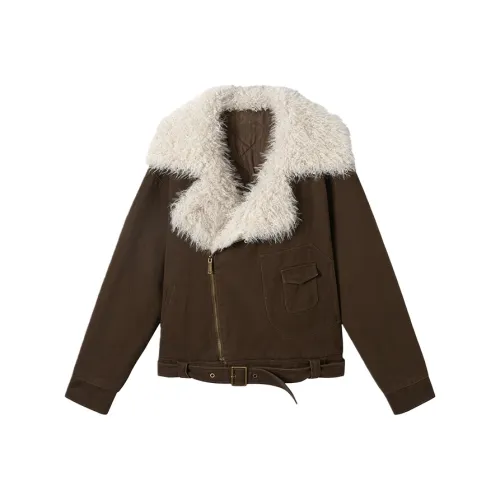 YGPRW Кофе Женские Бархатные Куртки