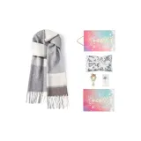 Синий, серый, белый, клетка (рождественская коробка)