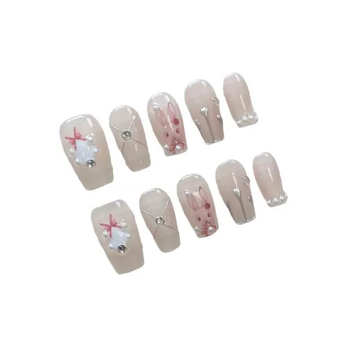 MONLEYTA 734 Винтаж Кролики Короткий ЛАДДЕР Белый Розовый Однотонный Однотонный