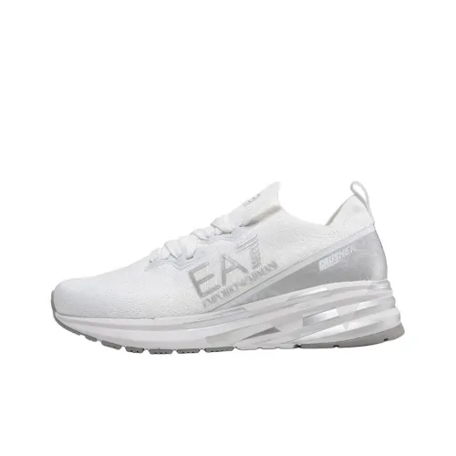 EMPORIO ARMANI EA7 Низкий топ Повседневная обувь Унисекс Белый Серебряный