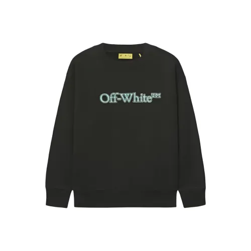 Off Белый Свитшот Черный Детский