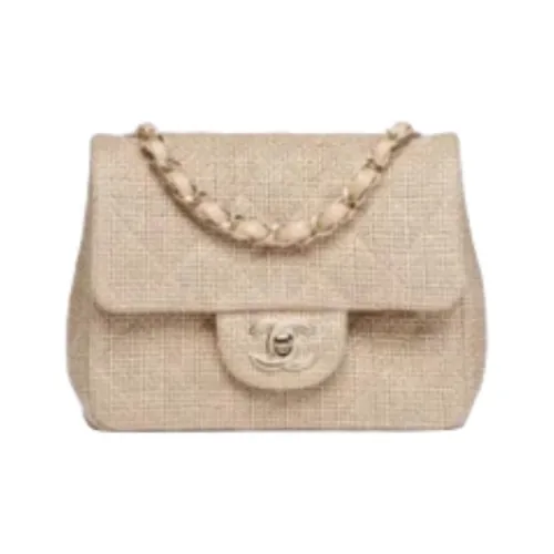 CHANEL Холст Сумка Мини Женская Естественный