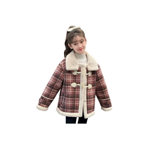 M JBABY Клетчатый Kids Шерстяное пальто