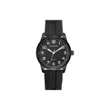 Черный корпус с черным циферблатом, черный силиконовый ремешок