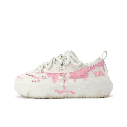 FILA ROCK SWEET Dream JOURNEY Устойчивый к истиранию Дышащий Увеличивающий Высоту Низкие Кеды Женские Розовые