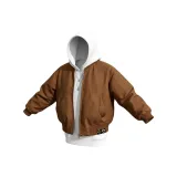 Хаки Хлопковый пуховик + Белый свитшот [визуально увеличивает рост и способствует похудению, термический]