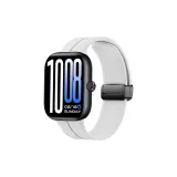 Эксклюзивный - Белый [Магнитная складная застежка, силиконовый ремешок], черная пряжка