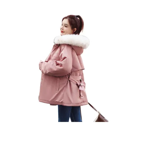 Mo Han Yi Mei Пуховик Женские Арбузно-розовый красный