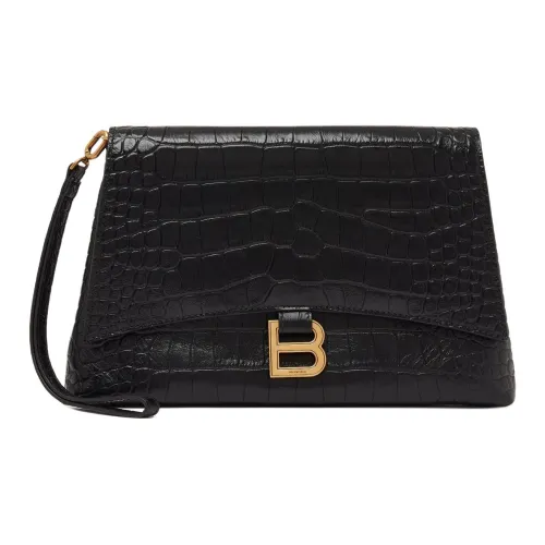 Balenciaga Crush Телячья кожа Клатч Средний Женские Черный