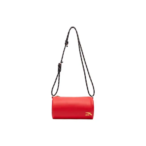 ANTA Синтетическая кожа Цилиндрическая сумка Сумка через плечо Стандартная Унисекс Богатый Красный