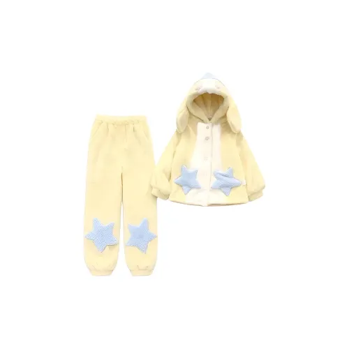 MUQINGQING Custard Star Комплекты одежды Женские Пижамные комплекты