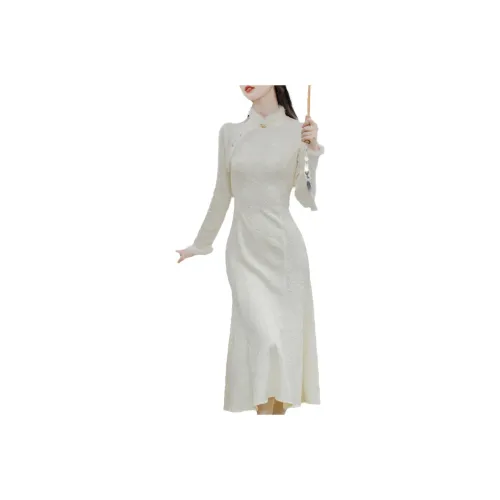 GOSO Длинное платье с длинными рукавами женское