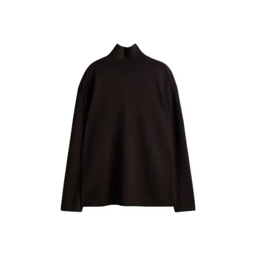 H M Темно-коричневые женские свитеры