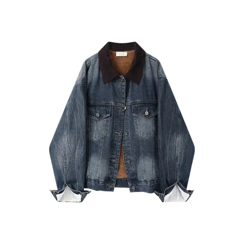 FAVMARTHA Синий Женские Джинсовые Куртки