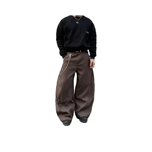 JZWSTUDIO Коричневый Унисекс Повседневные Штаны