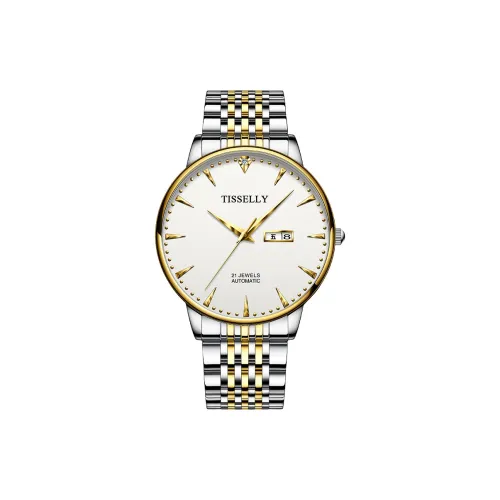 TISSELLY Mechanical Movement Collection Автоматический механический механизм ремешок из нержавеющей стали часы