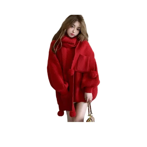 REMOULD Красный + Шарф Женские Трикотаж