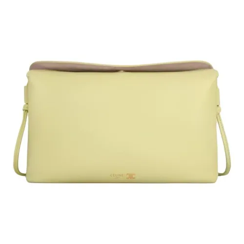 CELINE Овчина Сумка через плечо Сумка на плечо Мини Женская Цитрусово-оранжевый Желтый