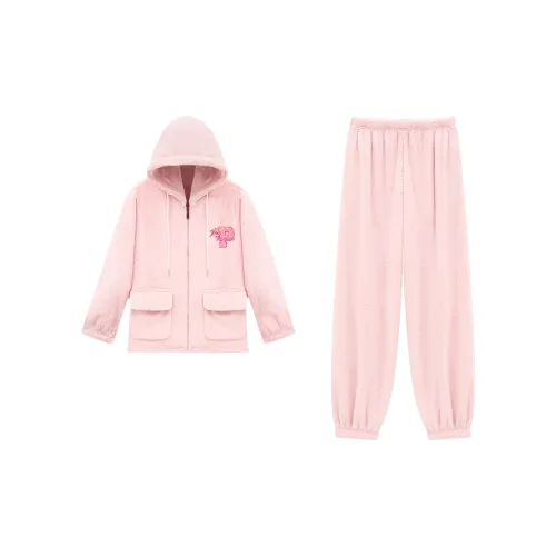 QINZUIMAO Светло-розовый женский пижамный комплект