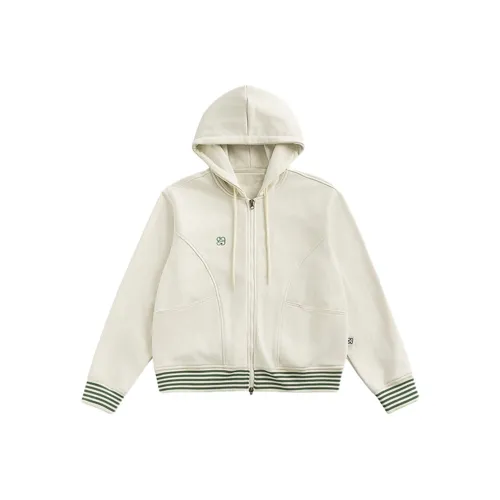 XIAOLIZI Экрю Флисовая подкладка Унисекс Свитшоты