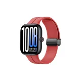 Эксклюзивный - Красный [Магнитная складная застежка, силиконовый ремешок], черная пряжка