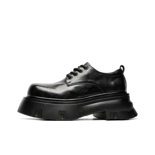 JX Chunky Derby Обувь Повседневная Кожаная Мужская Черная