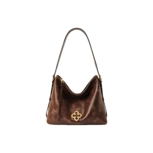 CASSILE Растительное дубление Коровья кожа Сумка на плечо Средний Женский Шоколадно-коричневый