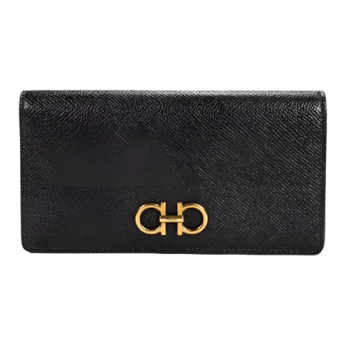 FERRAGAMO GANCINI Телячья кожа Кошелек Женские Черный