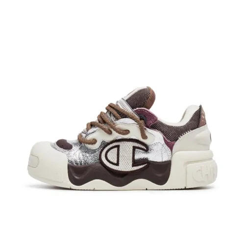 Champion Low Top Скейтборд Кроссовки Женские Серебряные Белый Барочный Коричневый