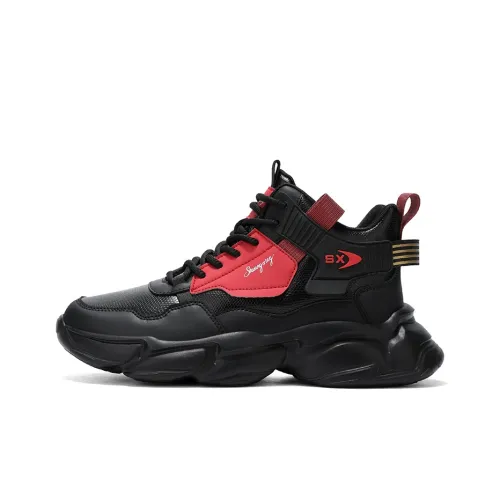 Binary Амортизация Легкий Увеличение Высоты Высокие Кеды Мужские Черные