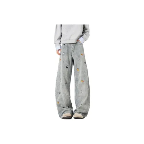 YINNIZHE Светло-Синие Унисекс Джинсы