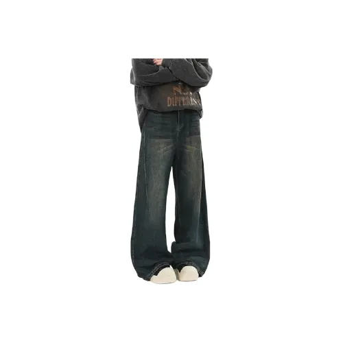 YIWANSHIDUO Blue Unisex Jeans YIWANSHIDUO Синий Унисекс Джинсы