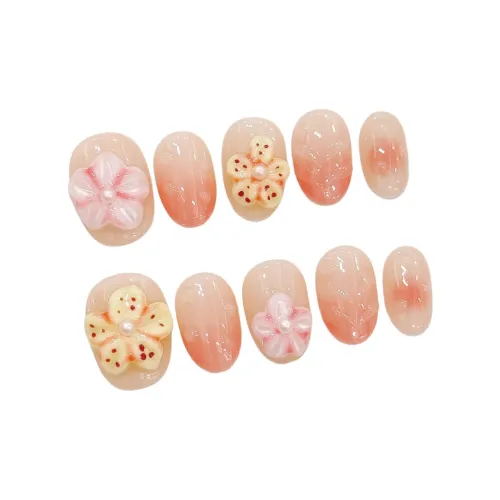 KDOW Баклажан Лето Морское побережье Отпуск Стиль Ручная работа Литье Цветы Укороченный Съемный Накладные ногти