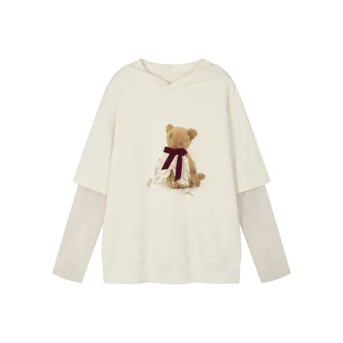 UOOYAA Экрю Женские Свитшоты