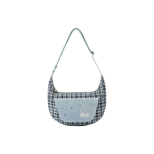 Lee ПУ (полиуретан) Сумка через плечо Стандартная Женская Темно-синий Белый Клетка