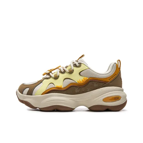 Лайнер Амортизация Износостойкий Низкий Топ Повседневная Обувь Женская Коричневый Желтый Серый