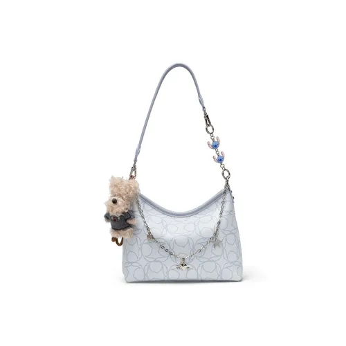 Disney Stitch ПВХ Текстильная Сумка через плечо Стандартная Женская Синяя