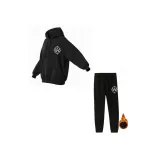Черный флисовый подкладочный комплект одежды - Королевский Jiahao