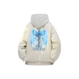 Куртка цвета экрю (в комплекте с высококачественным тяжелым бело-серым свитшотом с фотанией)