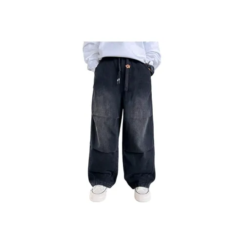 Yalu Синий Серый Флисовая Подкладка MF5186 Школьные Джинсы