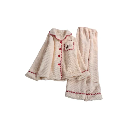 JINXU Абрикос Женские Пижамные Комплекты