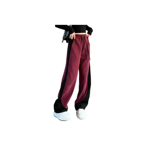 Langqing Красный и Черный [Утолщенный и с флисовой подкладкой] Бесплатная доставка с брендом Wangqing Наклейка Женские Повседневные Штаны