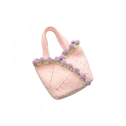LOGISTAR Вязальная игла Ткани вязаные Розовый Цветочный Сумка DIY Пряжа Crochet Цветочный Сумка Материал Сумка DIY Игрушки