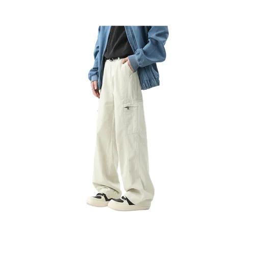 JZWSTUDIO Бежевые Унисекс Повседневные Штаны