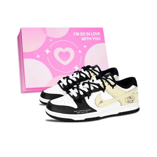 Nike Dunk Черный Белый Прекрасный Исцеление Устойчивый к истиранию Низкий Топ Скейтборд Кроссовки Унисекс Желтый