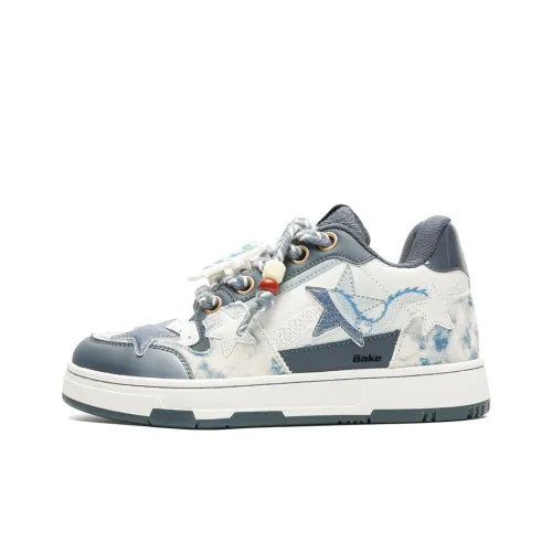 BAKE Скейтборд Кроссовки Низкие Бело-Синие Керамические Унисекс